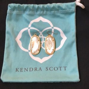 Kendra Scott pearl and gold earrings